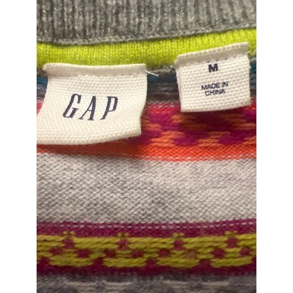 Gap Women’s Crazy Fair Isle Retro Knit Winter Pullover Sweater Size M Multicolor - Picture 2 of 3